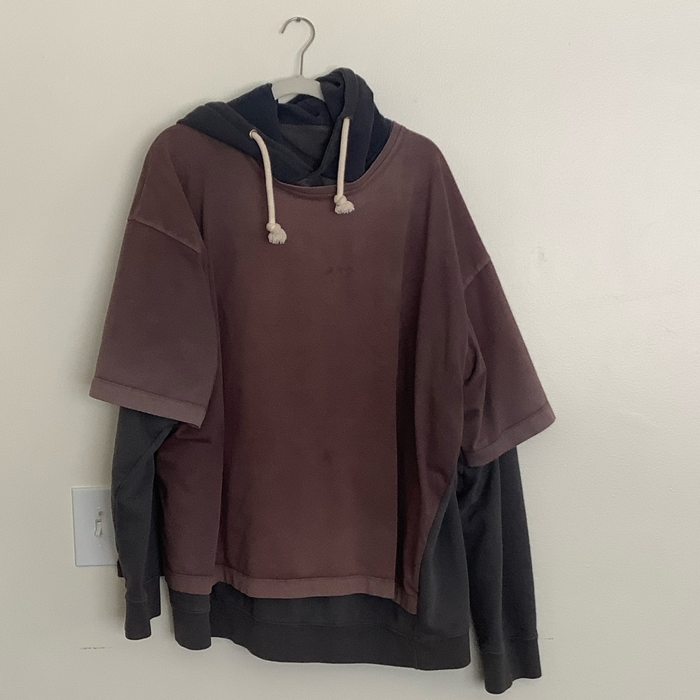 Maison Martin Margiela Brown and Black Layered Hoodie